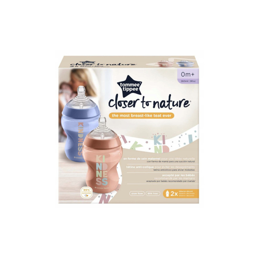 Tommee Tippee Butelka antykolkowa 2x 260ml 0m+ wolny przepływ