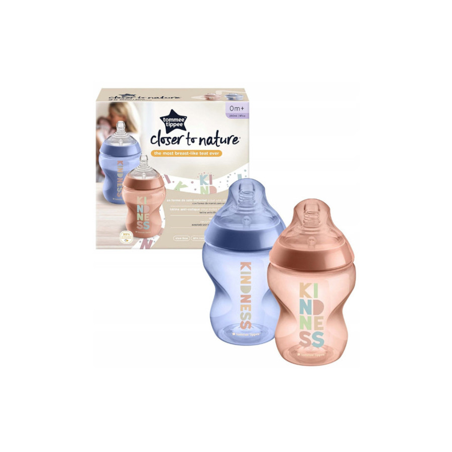 Tommee Tippee Butelka antykolkowa 2x 260ml 0m+ wolny przepływ