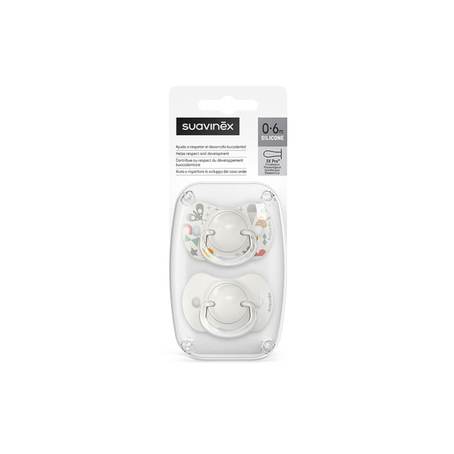 Suavinex Smoczek fizjologiczny SX PRO 0-6m+ silikonowy 2 sztuki