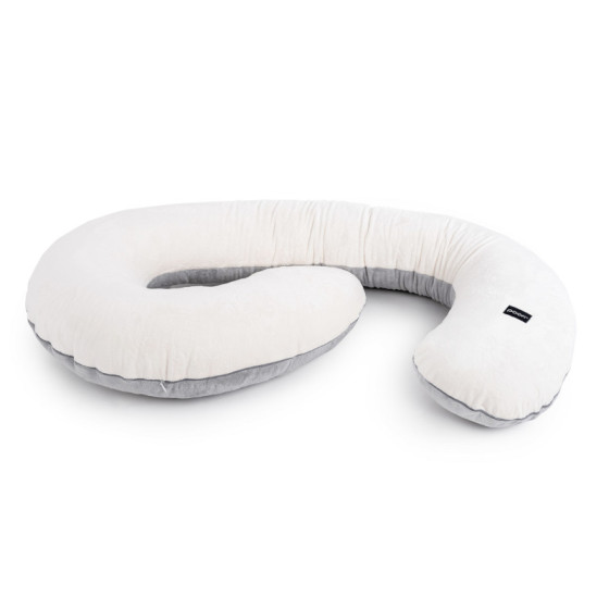 Poofi Pokrowiec na poduszkę ciążową do spania minky Kremowo Szary