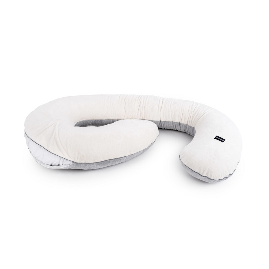 Poofi Pokrowiec na poduszkę ciążową do spania minky Kremowo Szary