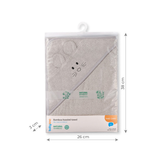 Babyono Okrycie kąpielowe dla dzieci ręcznik bambus 100x100cm