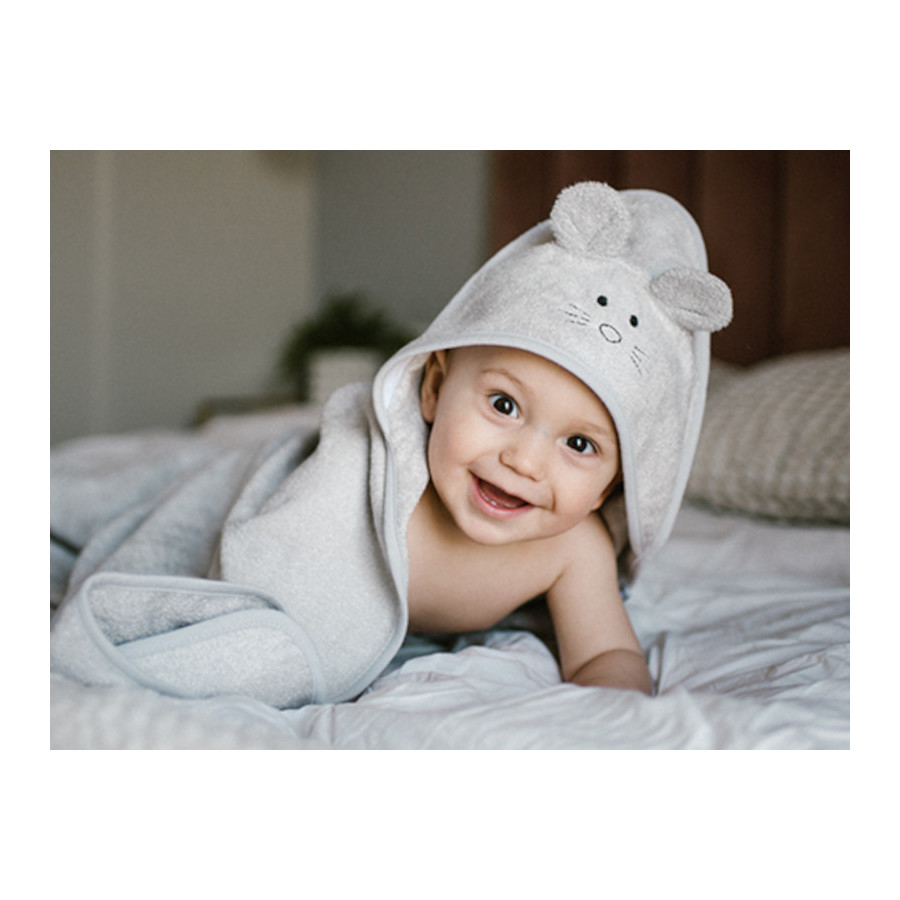 Babyono Okrycie kąpielowe dla dzieci ręcznik bambus 100x100cm