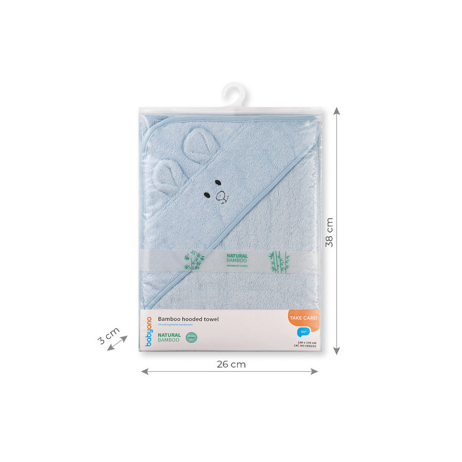 Babyono Okrycie kąpielowe dla dzieci ręcznik bambus 100x100cm