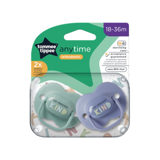 Tommee Tippee Smoczek uspokajający 18-36m+ Any Time 2 sztuki
