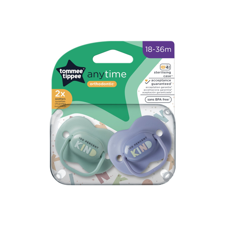 Tommee Tippee Smoczek uspokajający 18-36m+ Any Time 2 sztuki