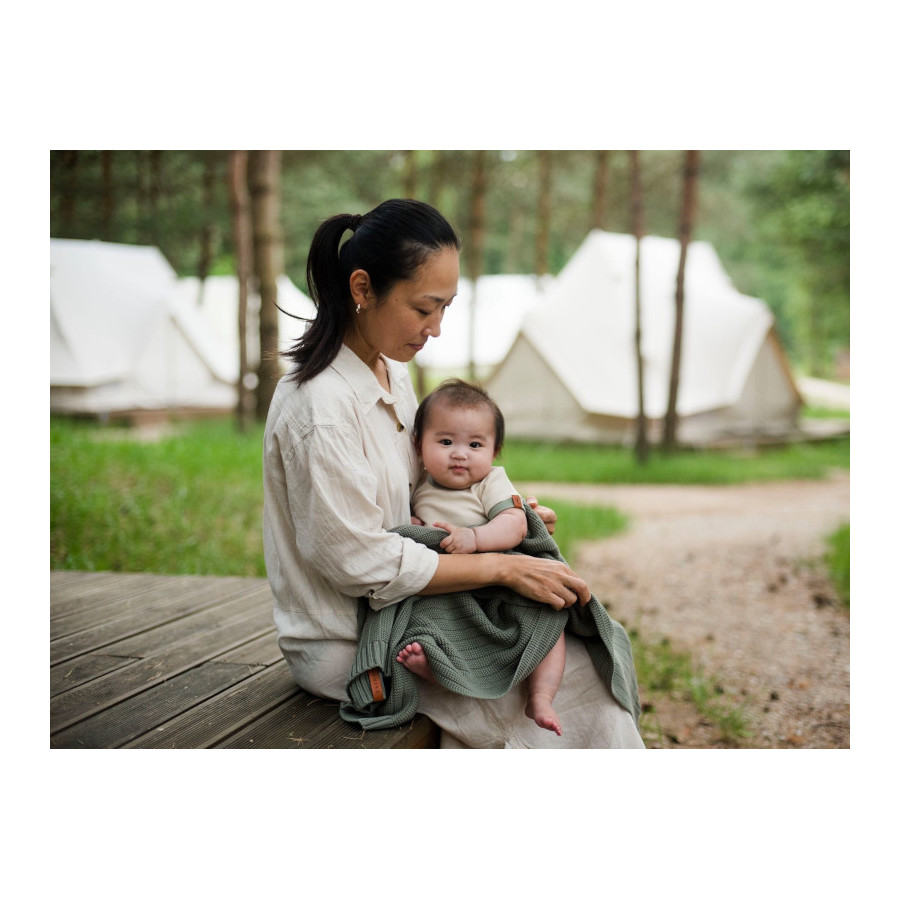 Yarnami Kocyk bawełniany Simple 80x100cm Eukaliptus