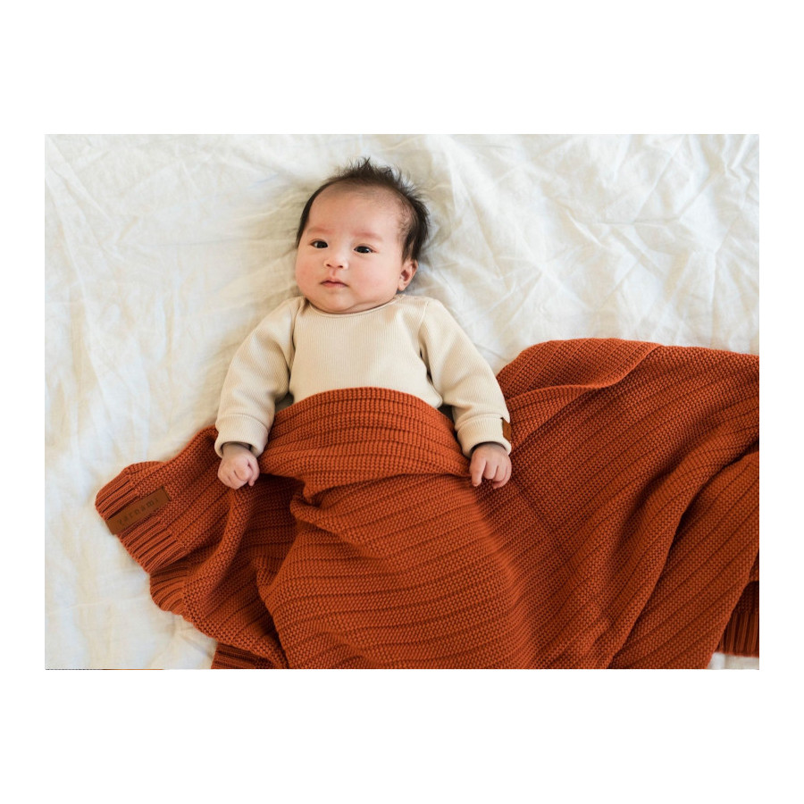 Yarnami Kocyk bawełniany Simple 80x100cm Ceglany