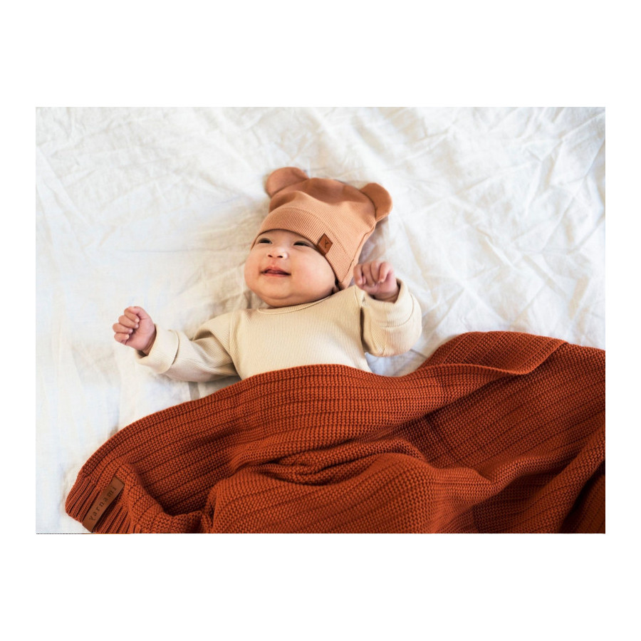 Yarnami Kocyk bawełniany Simple 80x100cm Ceglany