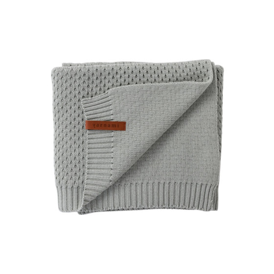 Yarnami Kocyk bawełniany Nice 80x100cm Jasno szary