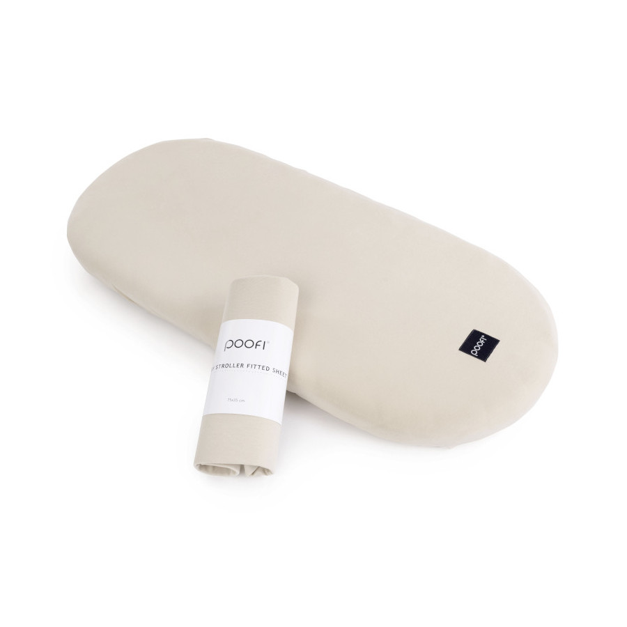 Poofi Prześcieradło bawełniane do wózka gondoli 75x35cm Szałwia