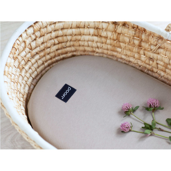 Poofi Prześcieradło bawełniane do wózka gondoli 75x35cm Szary