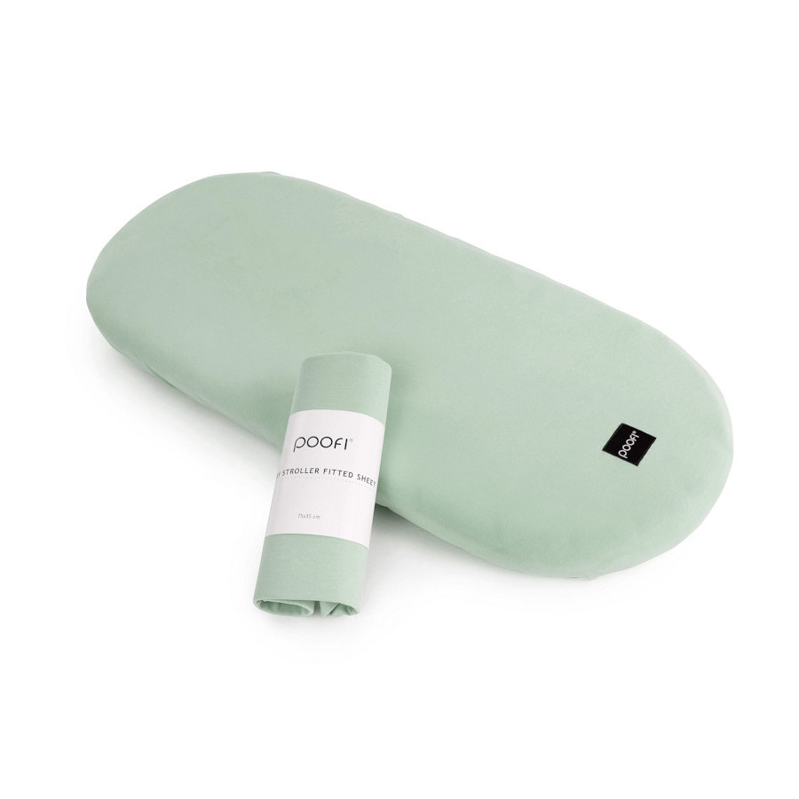Poofi Prześcieradło bawełniane do wózka gondoli 75x35cm Szary