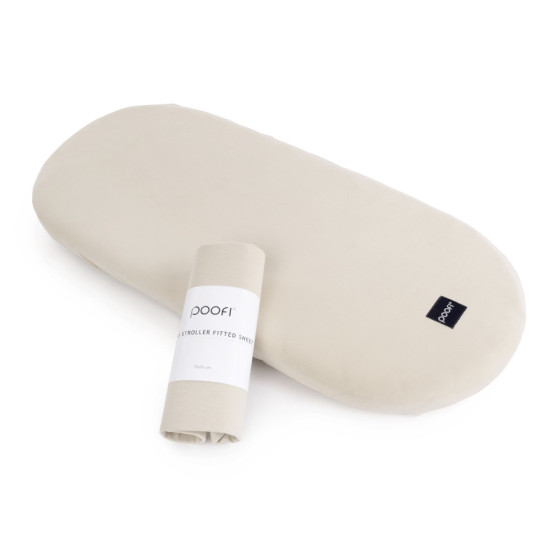 Poofi Prześcieradło bawełniane do wózka gondoli 75x35cm Śmietanka