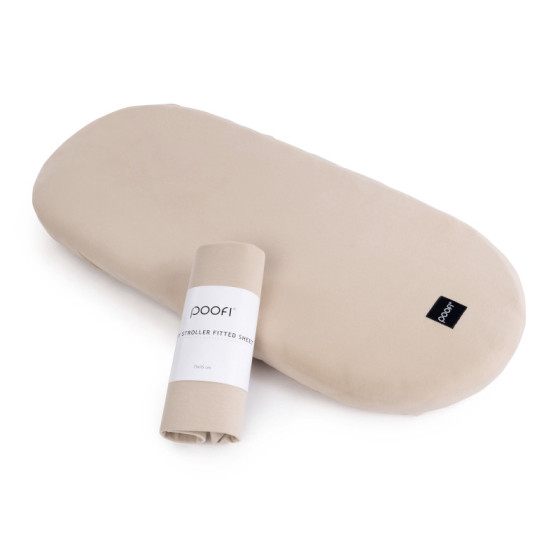 Poofi Prześcieradło bawełniane do wózka gondoli 75x35cm Śmietanka