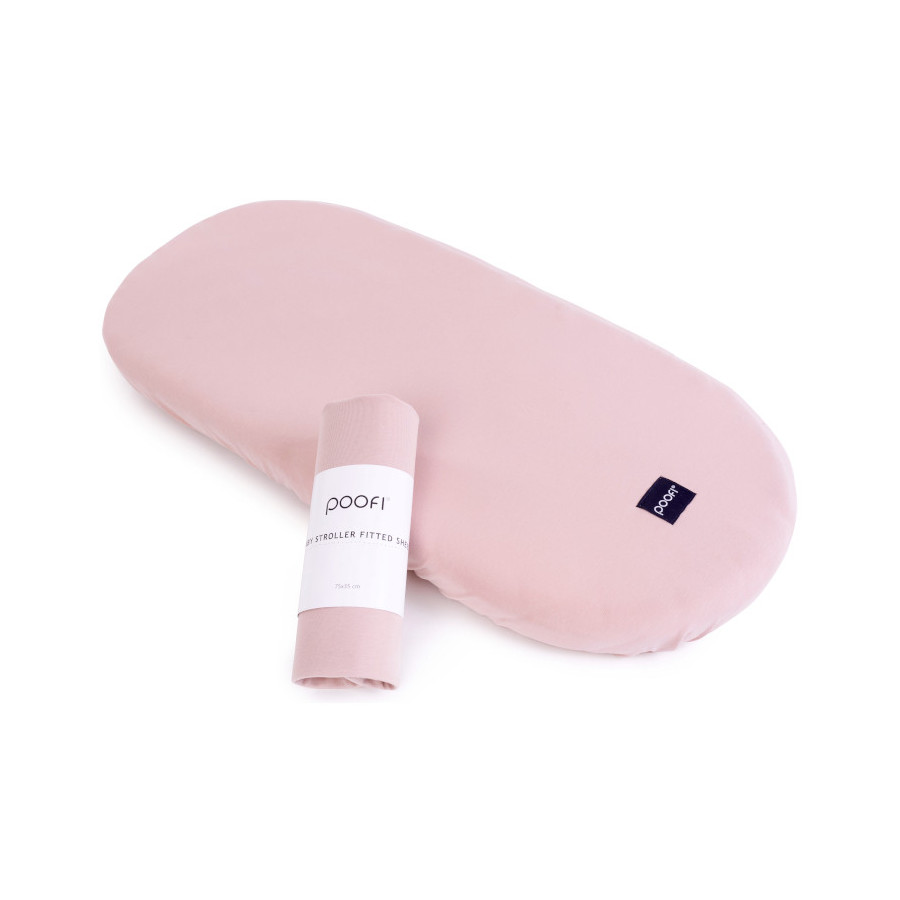 Poofi Prześcieradło bawełniane do wózka gondoli 75x35cm Śmietanka