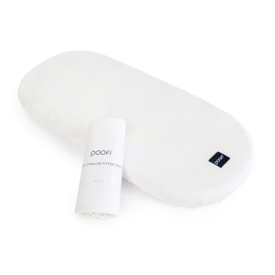 Poofi Prześcieradło bawełniane do wózka gondoli 75x35cm Niebieski