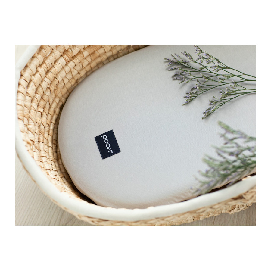 Poofi Prześcieradło bawełniane do wózka gondoli 75x35cm Latte