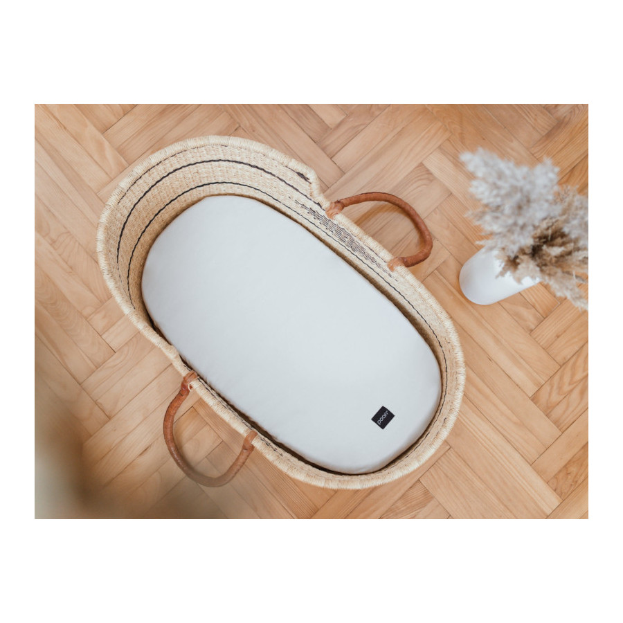 Poofi Prześcieradło bawełniane do wózka gondoli 75x35cm Latte
