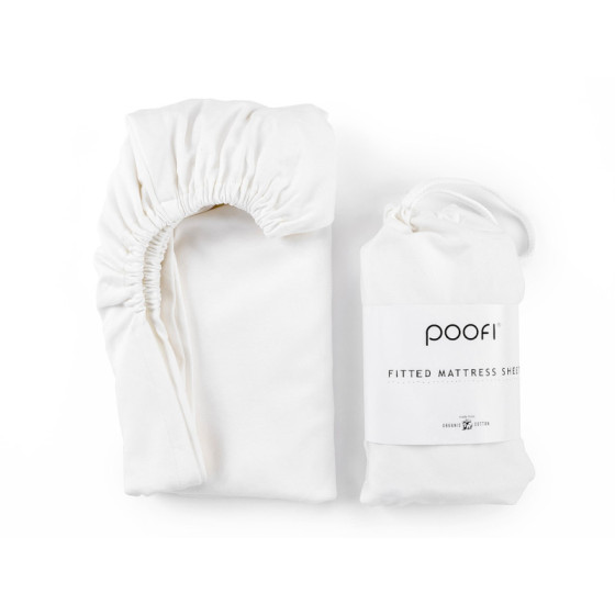 Poofi Prześcieradło Bawełniane Organiczne materac 60x120cm Szary