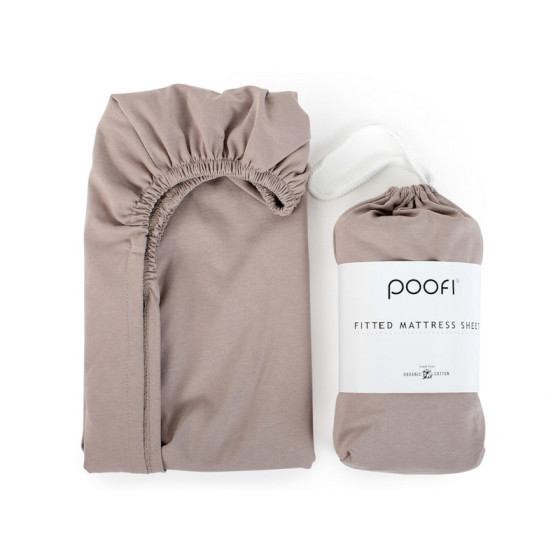 Poofi Prześcieradło Bawełniane Organiczne materac 60x120cm Śmietanka