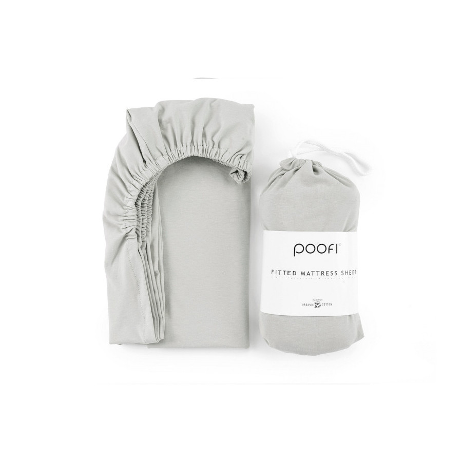 Poofi Prześcieradło Bawełniane Organiczne materac 60x120cm Śmietanka