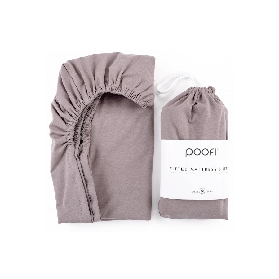 Poofi Prześcieradło Bawełniane Organiczne materac 70x140cm Czekolada