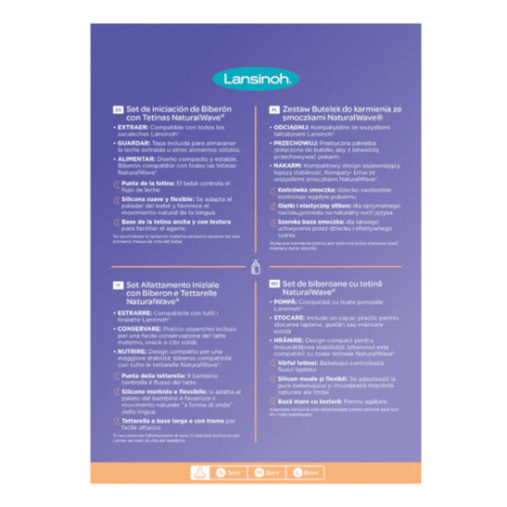 Lansinoh Zestaw startowy butelka do karmienia Natural Wave