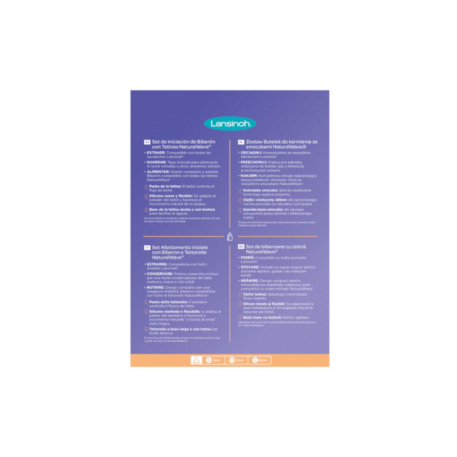 Lansinoh Zestaw startowy butelka do karmienia Natural Wave