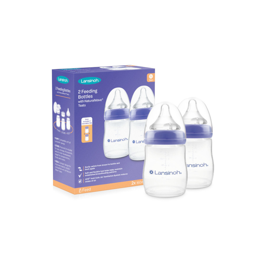 Lansinoh Butelka do karmienia Natural Wave 160ml wolny przepływ 2 szt.