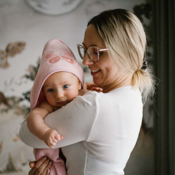 Babyono Okrycie kąpielowe dla dzieci ręcznik bambus 100x100cm