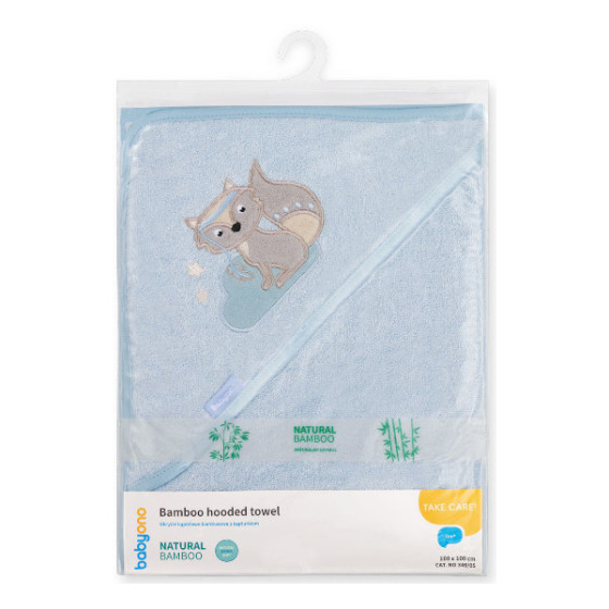 Babyono Okrycie kąpielowe dla dzieci ręcznik bambus 100x100cm