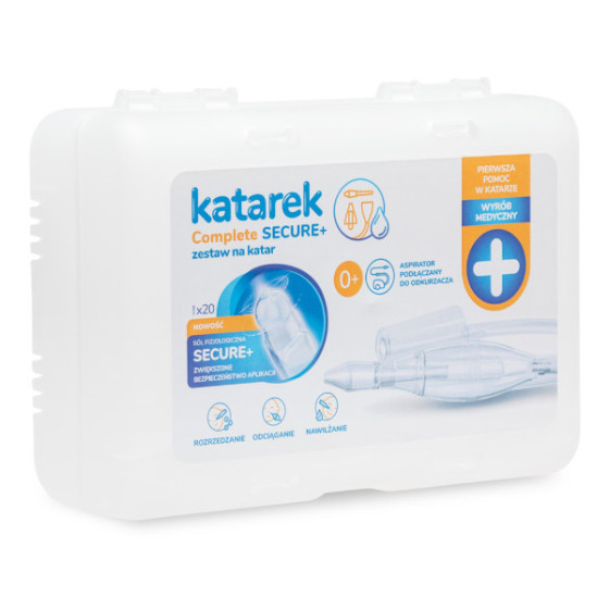 Katarek Complete Secure+ aspirator do nosa z solą fizjologiczną 20 x 5 ml