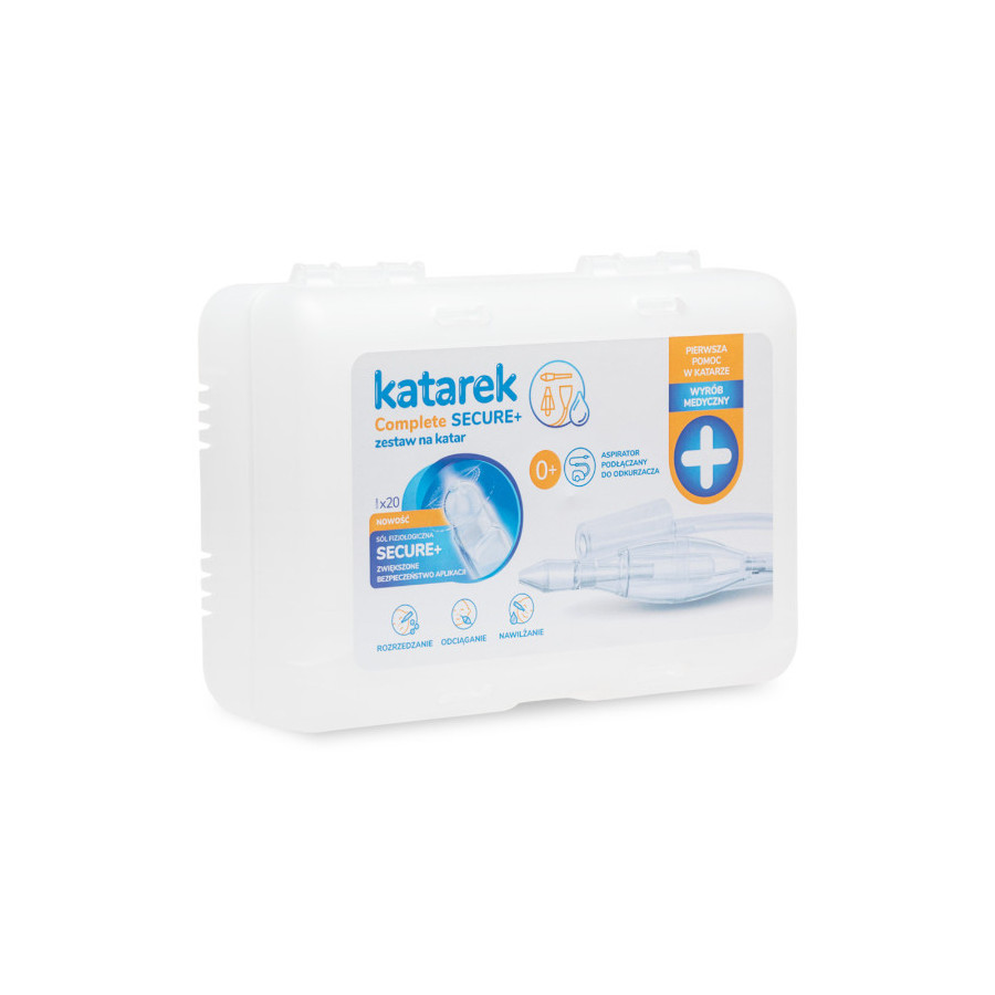 Katarek Complete Secure+ aspirator do nosa z solą fizjologiczną 20 x 5 ml