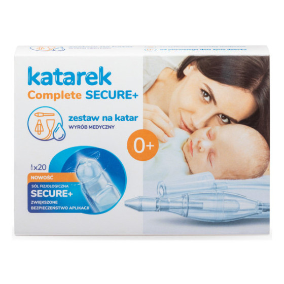 Katarek Complete Secure+ aspirator do nosa z solą fizjologiczną 20 x 5 ml
