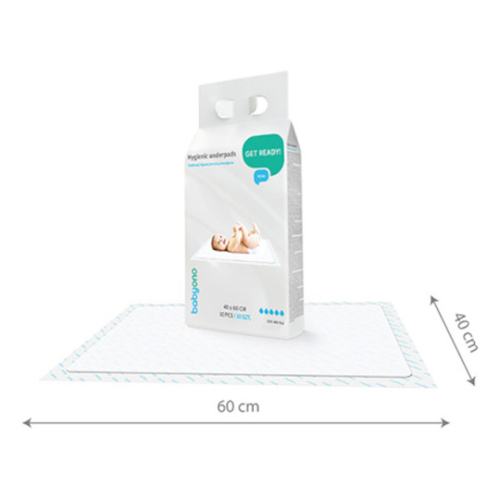 Babyono Podkłady do przewijania 40x60cm higieniczne 10 sztuk