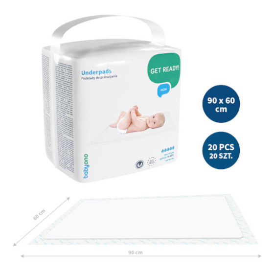 Babyono Podkłady do przewijania 60x90cm higieniczne 20 sztuk
