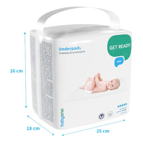 Babyono Podkłady do przewijania 60x90cm higieniczne 20 sztuk