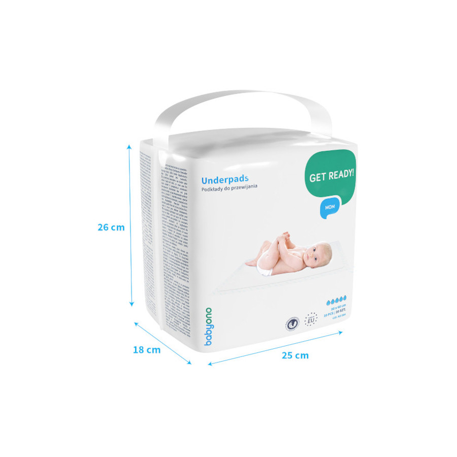 Babyono Podkłady do przewijania 60x90cm higieniczne 20 sztuk