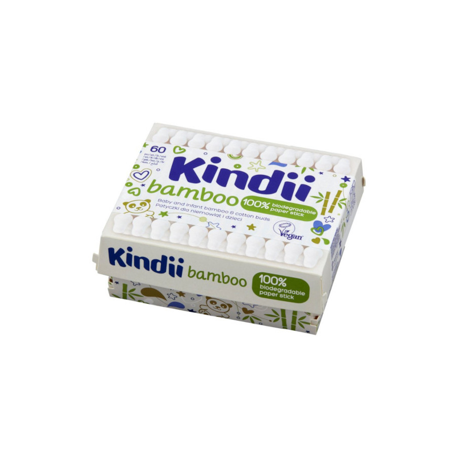 Cleanic Kindii Patyczki higieniczne w pudełku 60 sztuk Bambus