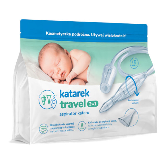 Katarek Travel 2w1 aspirator do nosa ustny i do odkurzacza