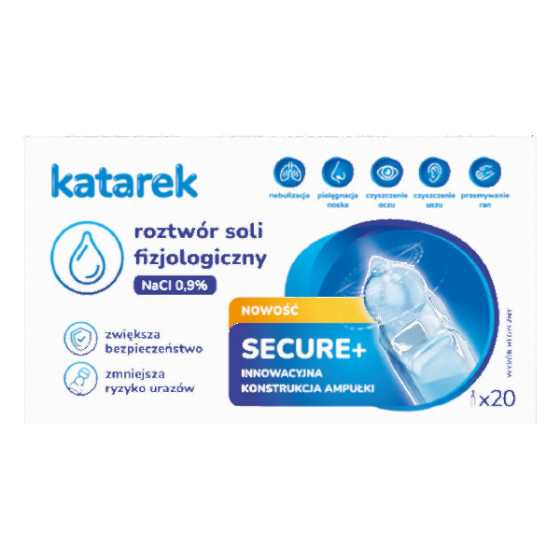 Katarek Secure+ roztwór sól fizjologiczna NaCI 0,9% 5ml x 20 sztuk