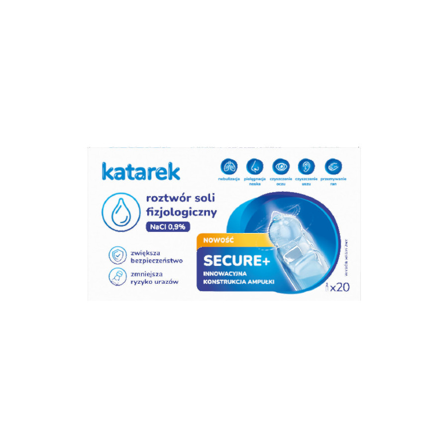 Katarek Secure+ roztwór sól fizjologiczna NaCI 0,9% 5ml x 20 sztuk