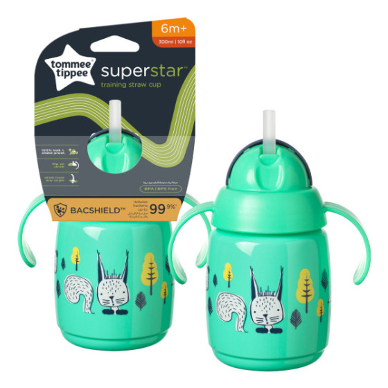 Tommee Tippee Kubek z obciążoną słomką i uchwytem Superstar 300 ml