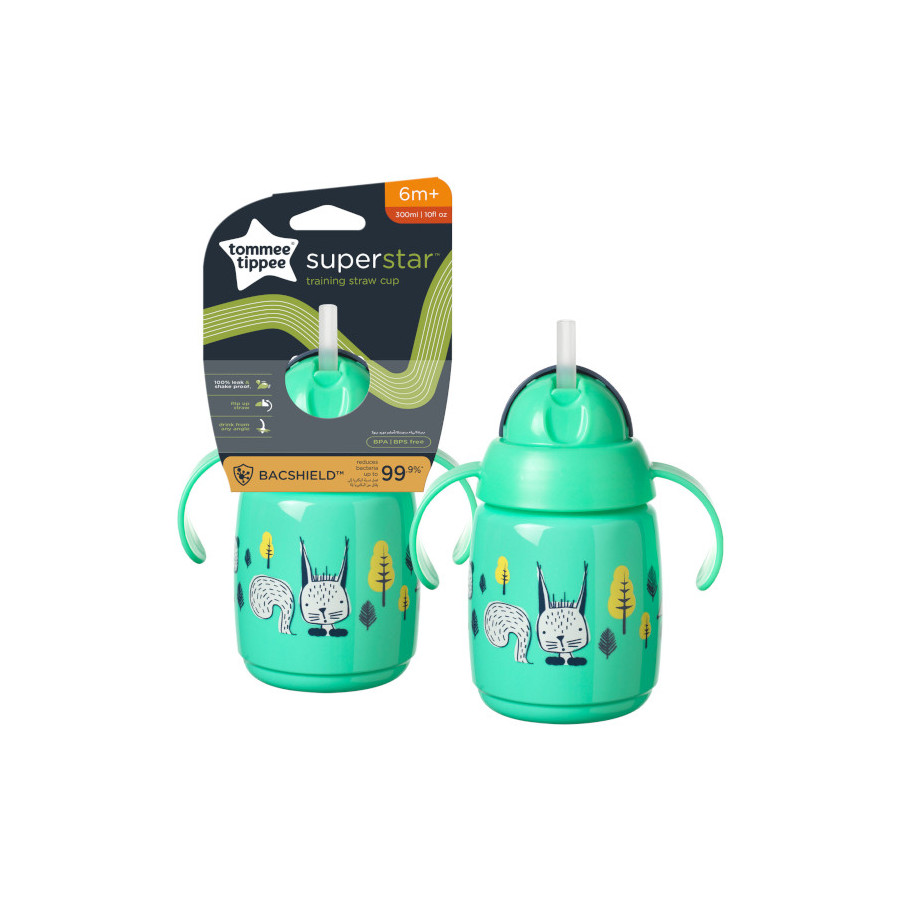 Tommee Tippee Kubek z obciążoną słomką i uchwytem Superstar 300 ml