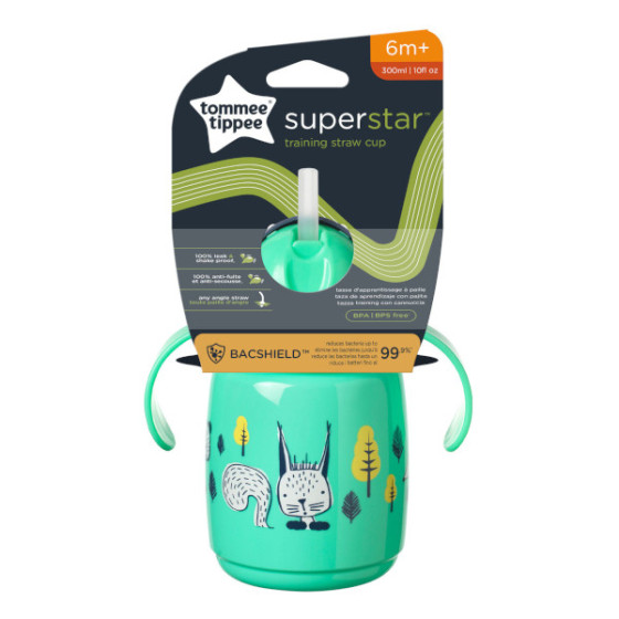 Tommee Tippee Kubek z obciążoną słomką i uchwytem Superstar 300 ml