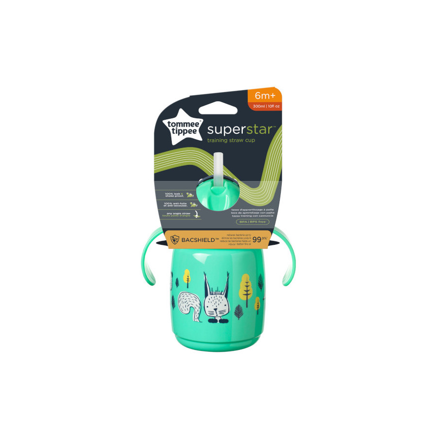 Tommee Tippee Kubek z obciążoną słomką i uchwytem Superstar 300 ml