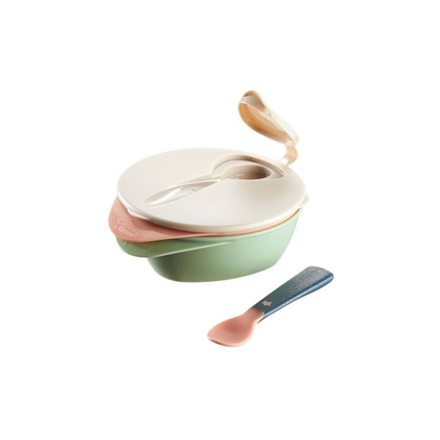 Tommee Tippee Miseczka do karmienia z pokrywą i łyżeczką 2 sztuki