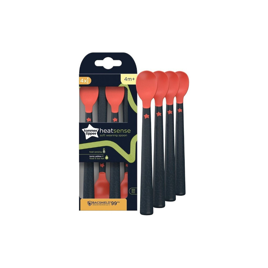 Tommee Tippee Łyżeczka do karmienia zmieniająca kolor 4 sztuki