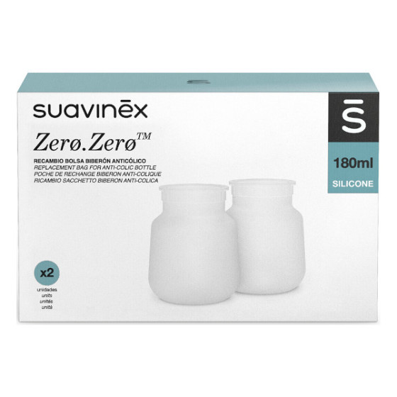 Suavinex Torebka do butelki ZERO ZERO silikonowa 180ml 2 sztuki